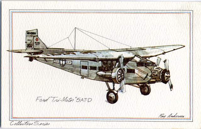 Postcard: United Air Lines, Ford 5-AT-D Tri-Motor