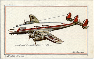 Image: postcard: Capital Airlines, Lockheed L-049 Constellation