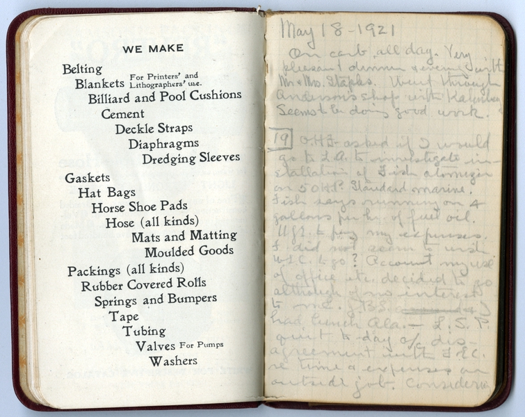 Image: logbook: Stanley Henry Page
