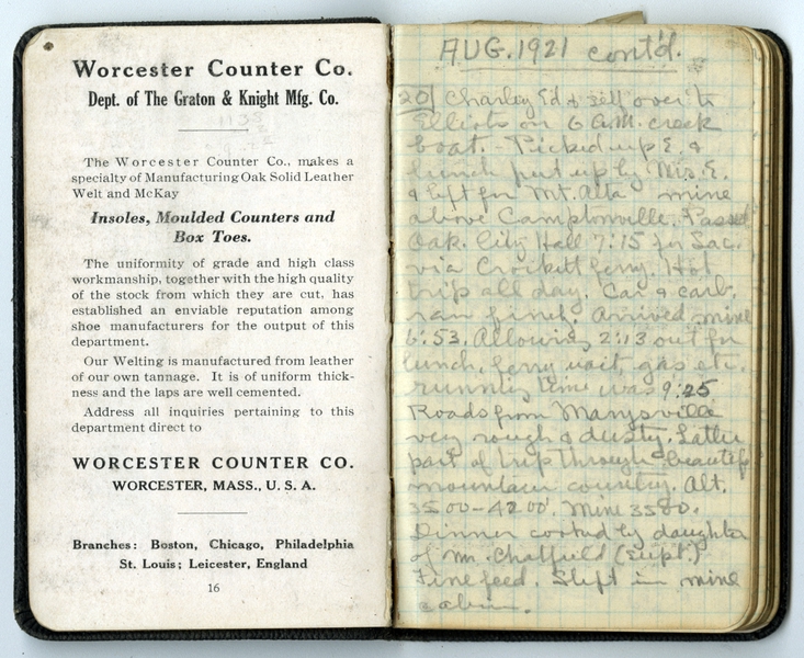 Image: logbook: Stanley Henry Page