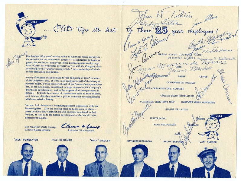 Image: event program: Pan American Airways System, Pacific-Alaska Division, 25-year employee recognition