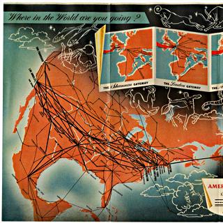 Image #2: route map: American Airlines, domestic and international routes