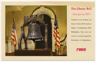 Image: postcard: TWA (Trans World Airlines), Liberty Bell