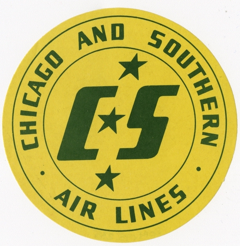 Luggage label: Chicago & Southern Air Lines (C&S)