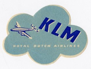 Image: luggage label: KLM (Royal Dutch Airlines), Lockheed Constellation