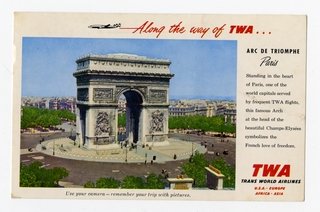 Image: postcard: TWA (Trans World Airlines), Paris