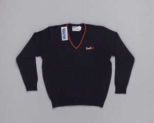 Image: courier and customer service agent sweater: FedEx