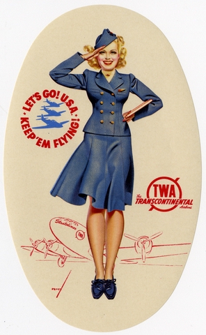 Luggage label: Transcontinental & Western Air (TWA)