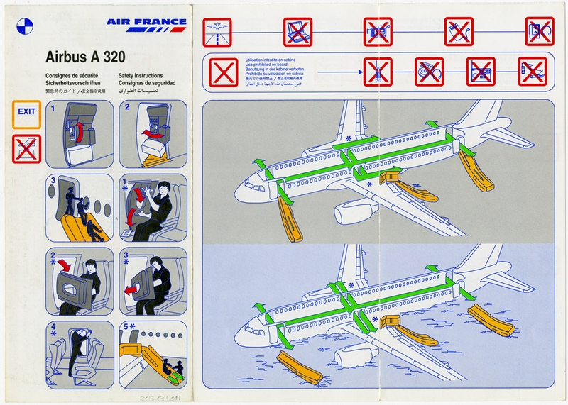 Image: safety information card: Air France, Airbus A320