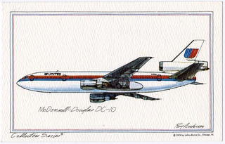 Image: postcard: United Air Lines, McDonnell-Douglas DC-10