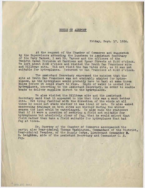 Image: transcript: City and County of San Francisco, proposed airport, meeting minutes