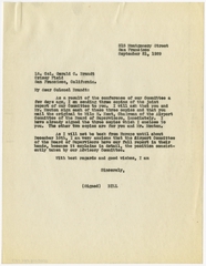 Image: correspondence: Aviation Committee of Down Town Association, Mills Field Municipal Airport of San Francisco