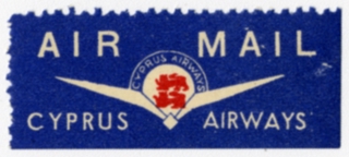 Image: airmail courtesy label: Cyprus Airways