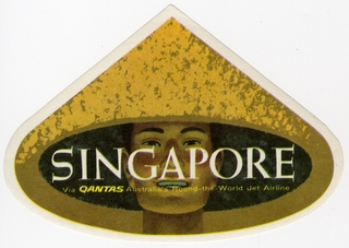 Image: luggage label: Qantas Airways, Singapore