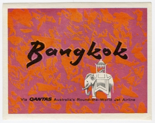 Image: luggage label: Qantas Airways, Bangkok
