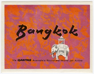 Image: luggage label: Qantas Airways, Bangkok