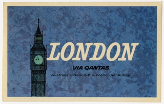 Image: luggage label: Qantas Airways, London