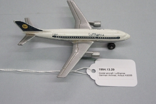Image: miniature model airplane: Lufthansa German Airlines, Airbus A300B