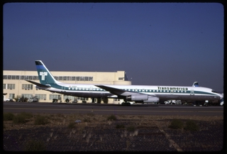 Image: slide: Transamerica Airlines, Douglas DC-8-63, Oakland International Airport (OAK)