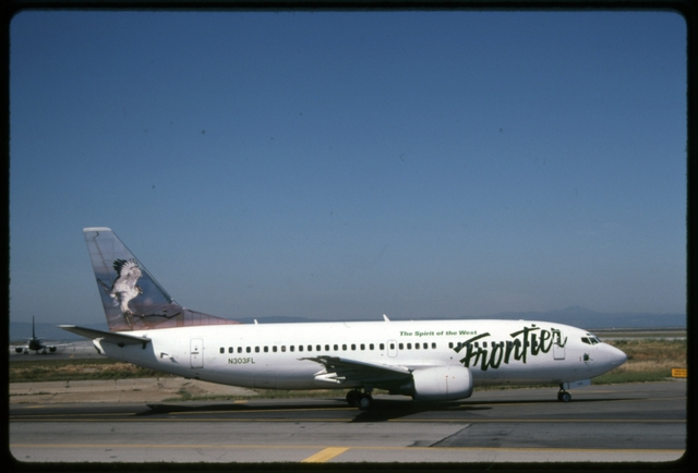 Slide: Frontier Airlines, Boeing 737-300, San Francisco International Airport (SFO)