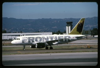 Image: slide: Frontier Airlines, Airbus A319, San Jose International Airport (SJC)