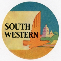 Image: luggage label: Eastern Air Lines, South Western