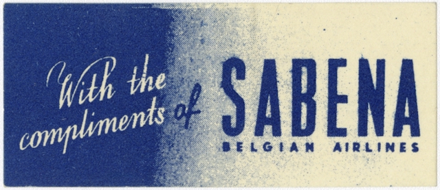 Luggage label: Sabena Belgian Airlines