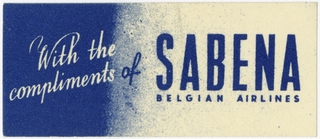 Image: luggage label: Sabena Belgian Airlines