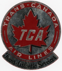 Image: luggage label: Trans-Canada Air Lines (TCA), Transatlantic