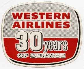 Image: luggage label: Western Airlines