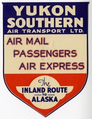 Image: luggage label: Yukon Southern Air Transport