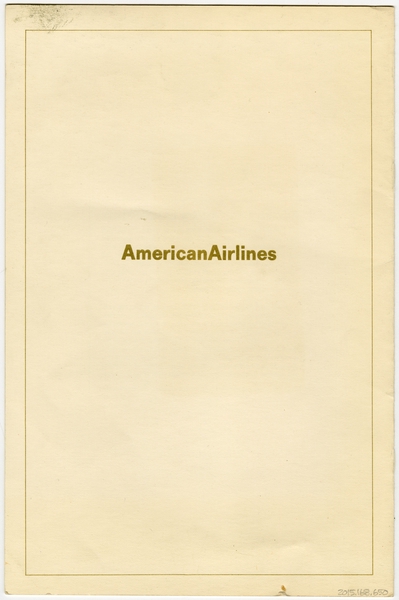 Image: menu: American Airlines, First Class