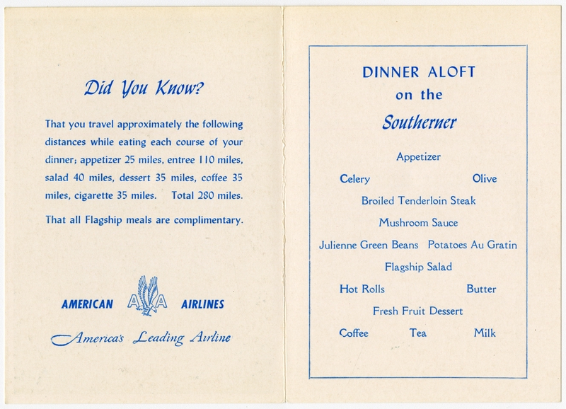 Image: menu: American Airlines