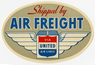 Image: cargo luggage label: United Air Lines