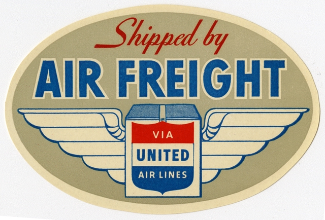 Cargo luggage label: United Air Lines