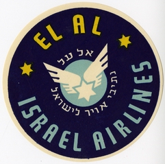 Image: luggage label: El Al Israel Air