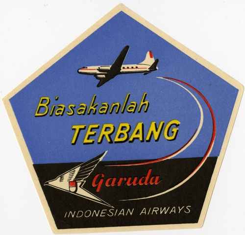Luggage label: Garuda Indonesian Airways
