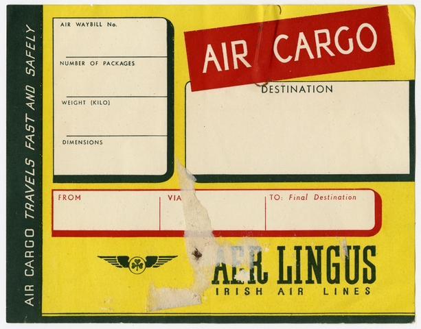 Shipping label: Aer Lingus, cargo