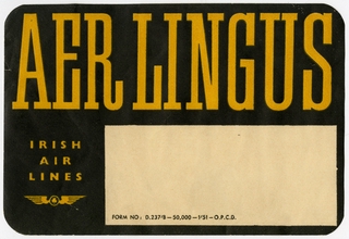 Image: shipping label: Aer Lingus