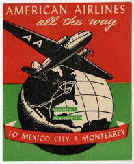 Image: luggage label: American Airlines, Mexico
