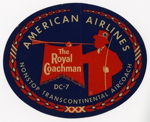Image: luggage label: American Airlines, Douglas DC-7