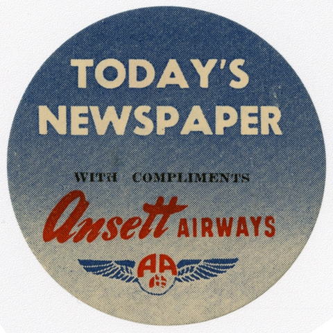 Luggage label: Ansett Airways