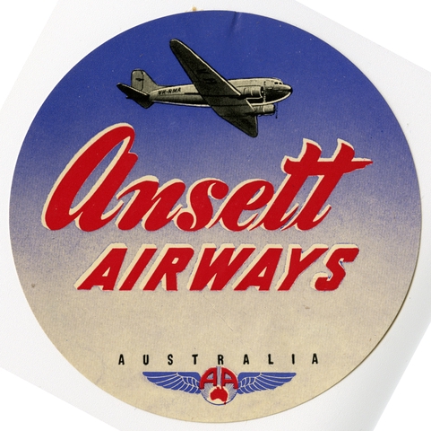 Luggage label: Ansett Airways