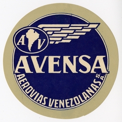 Image: luggage label: Avensa (Aerovias Venezolanas)