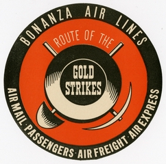 Image: luggage label: Bonanza Air Lines