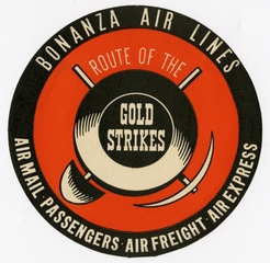 Image: luggage label: Bonanza Air Lines
