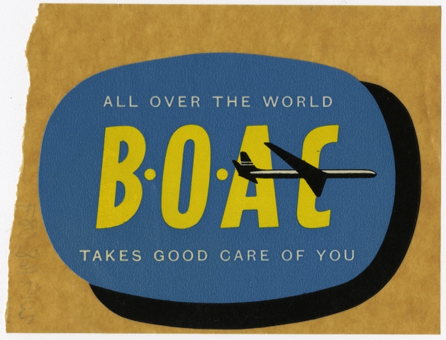 Luggage label: British Overseas Airways Corporation (BOAC)