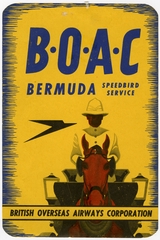 Image: luggage label: BOAC (British Overseas Airways Corporation), Bermuda