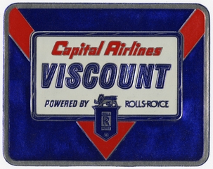 Image: luggage label: Capital Airlines, Vickers Viscount