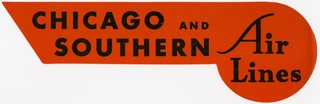 Image: luggage label: Chicago and Southern Air Lines (C&S)
